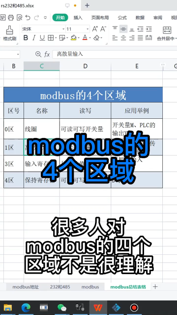 什么是離散量輸入？什么是輸入寄存器？modbus的4個區(qū)域講解#自動化 #plc #硬聲創(chuàng)作季 