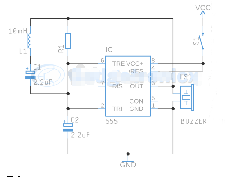 基于ic555和蜂鳴器的<b class='flag-5'>金屬</b><b class='flag-5'>探測器</b><b class='flag-5'>電路</b>