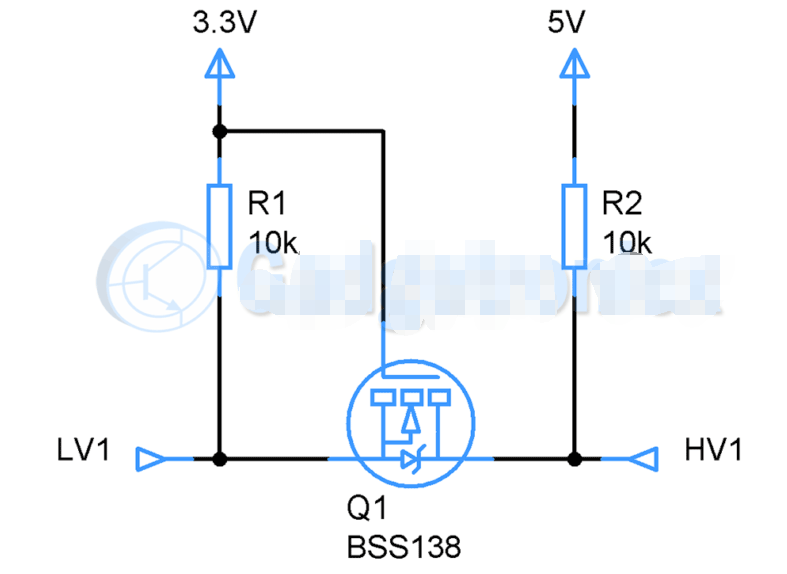 将5v<b class='flag-5'>转换</b>为<b class='flag-5'>3.3v</b>的逻辑电平<b class='flag-5'>转换器</b>电路