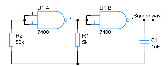 基于NAND门的<b class='flag-5'>方波</b><b class='flag-5'>发生器</b>电路