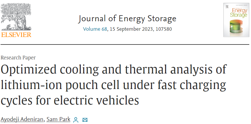 电动汽车快速充电循环下锂离子软包电池的优化冷却和...