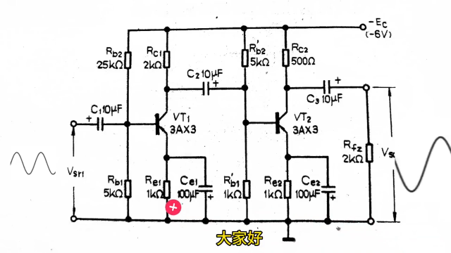 通过放大电路，学习什么是交流回路什么是直流回路！