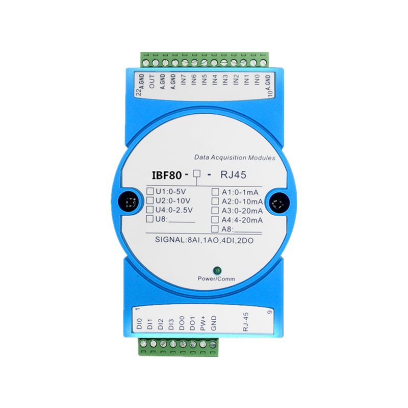 0-5v转Modbus TCP网络数据采集模块 0-10v转rj45