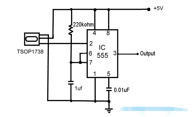 基于IC555和TSOP1738的<b class='flag-5'>红外</b><b class='flag-5'>红外接收器</b><b class='flag-5'>电路</b>