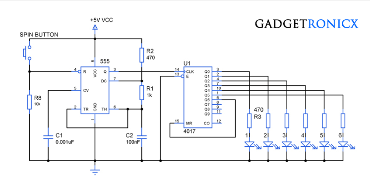 基于CD4017的<b class='flag-5'>电子</b><b class='flag-5'>骰子</b><b class='flag-5'>电路</b>