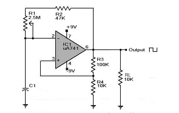 基于<b class='flag-5'>IC741</b>的方波<b class='flag-5'>發生器</b><b class='flag-5'>電路</b>