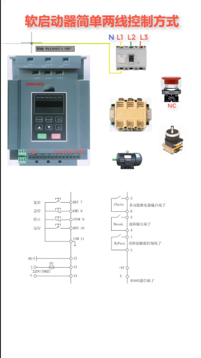 干货！实操分享软启动器最简单两线控制方式，一看就懂，值得收藏#电工知识 #知识创作人 #知识科#硬声创作季 