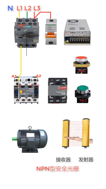利用安全光栅实现设备安全保护，控制简单，通俗易懂#电工知识 #电气控制#硬声创作季 